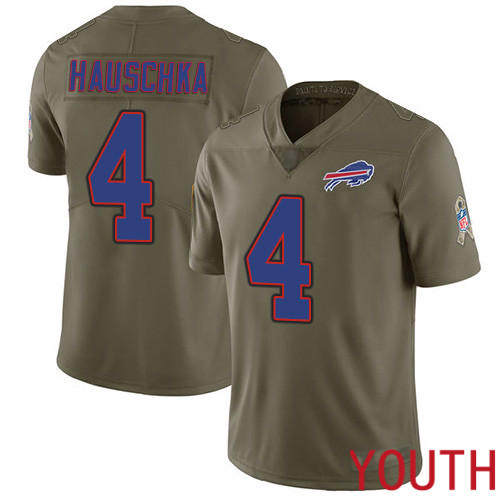 Youth Buffalo Bills #4 Stephen Hauschka Limited Olive 2017 Salute to Service NFL Jersey